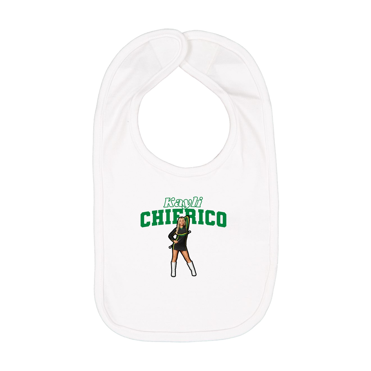 Infant Bib — Name Arch in White