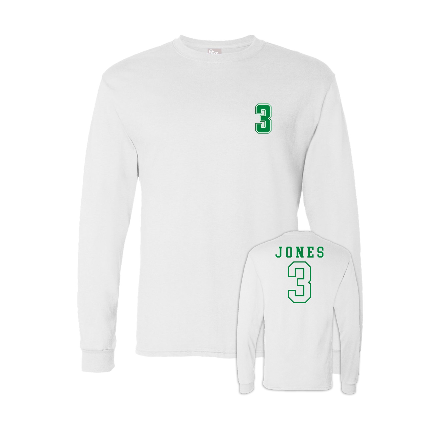 Long Sleeve Tee — Chest Back in White