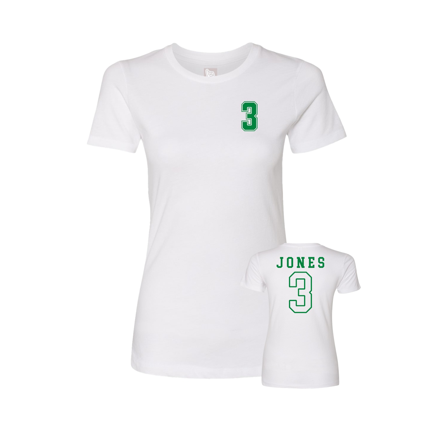 Fitted Women's Tee — Chest Back in White