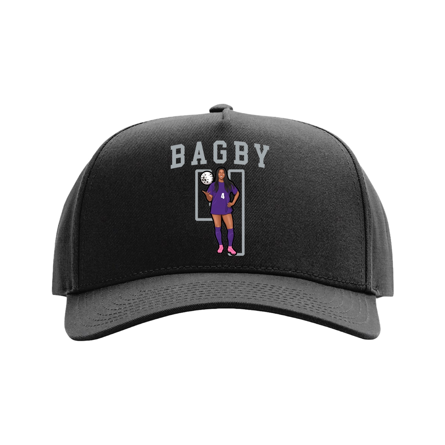 Full Fabric Five-Panel Champ Cap — Shirsey in Black
