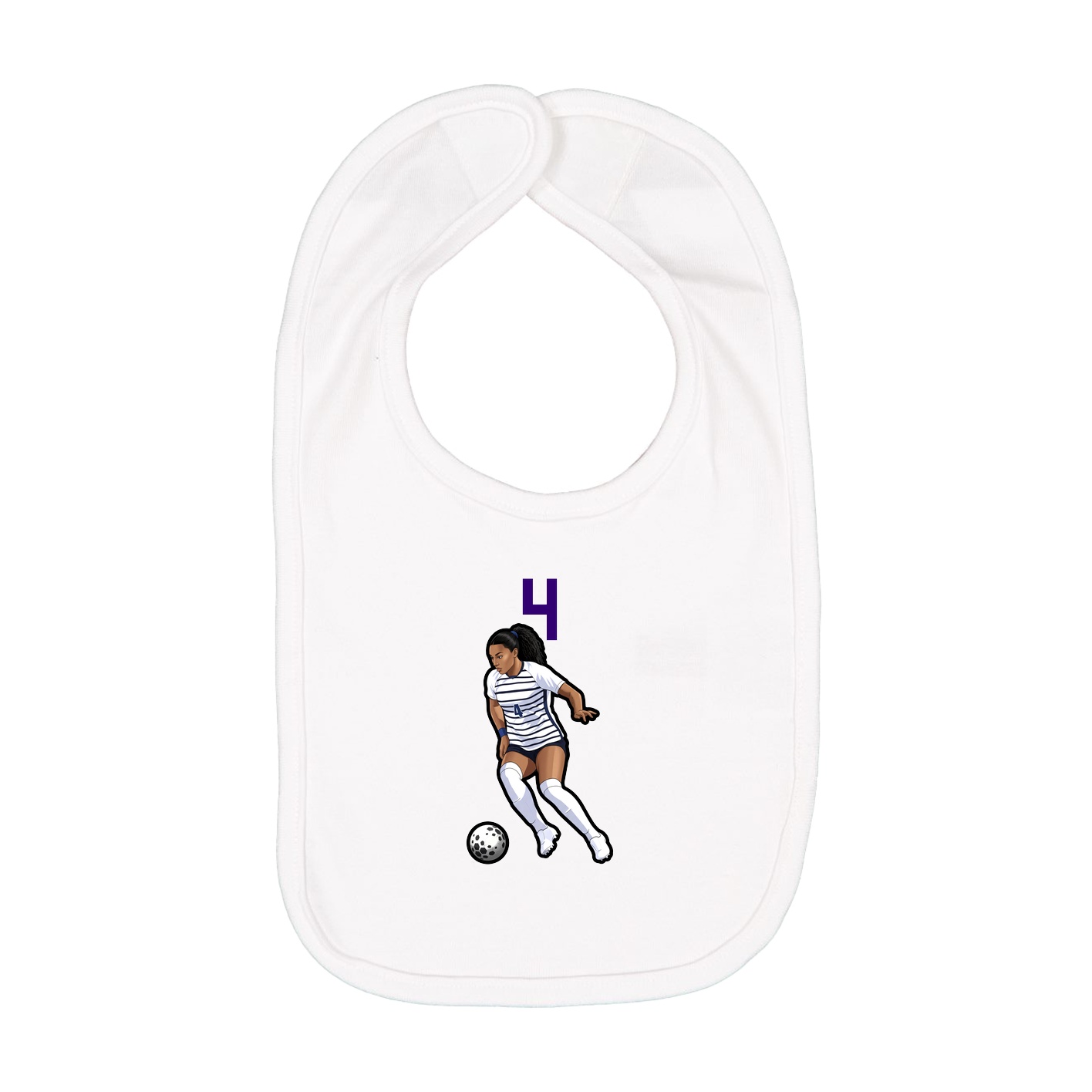 Infant Bib — Number Top in White