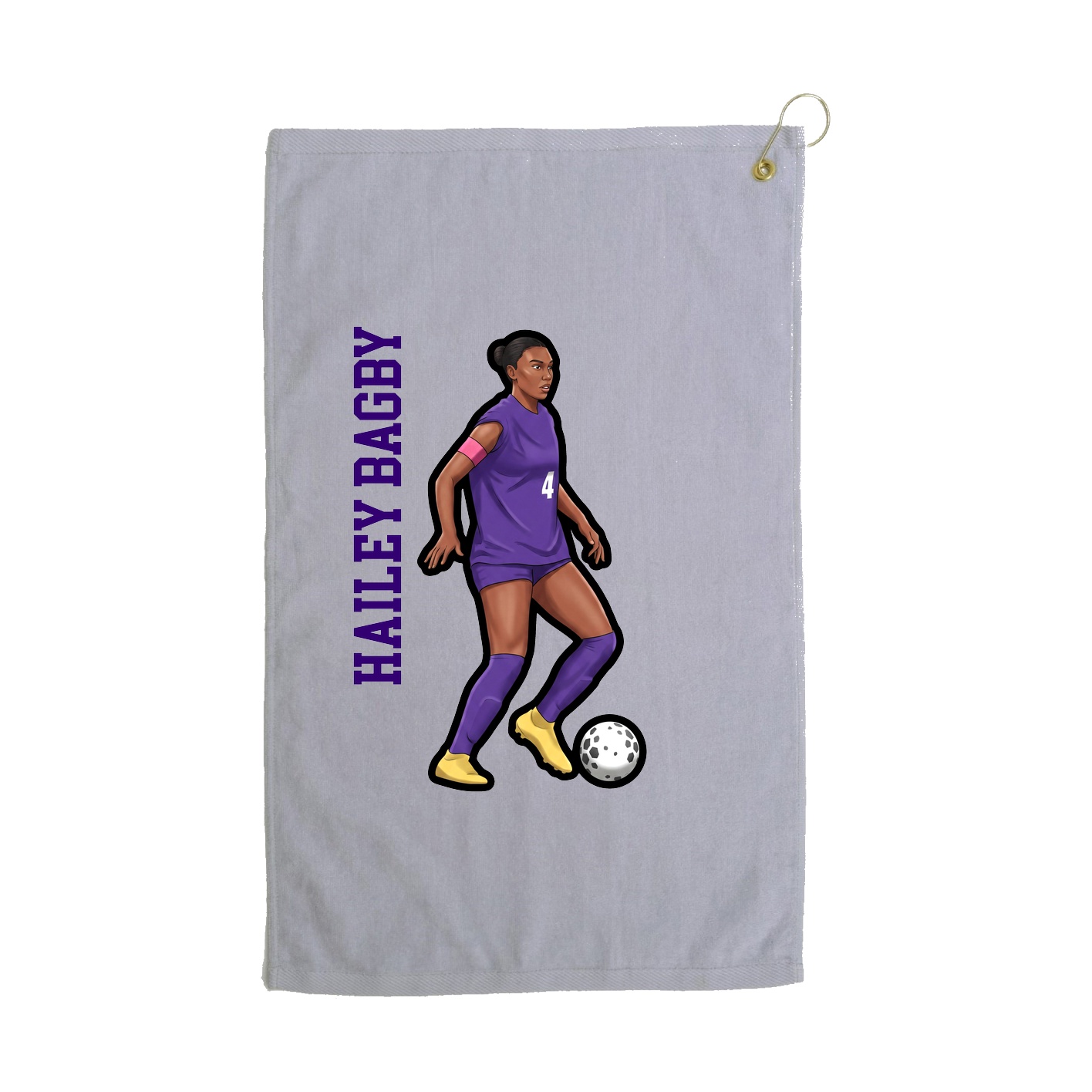 Golf Towel — Name Vertical in Grey
