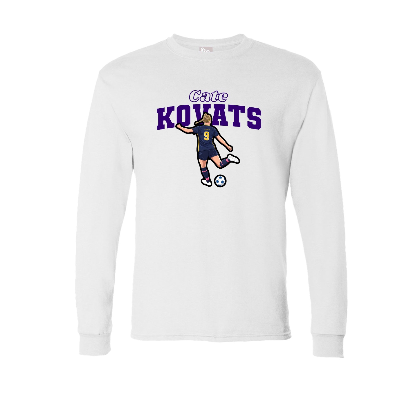 Long Sleeve Tee — Name Arch in White