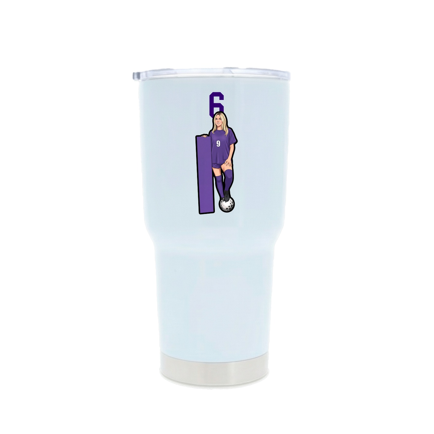 30oz Stainless Steel Tumbler — Number Top in White