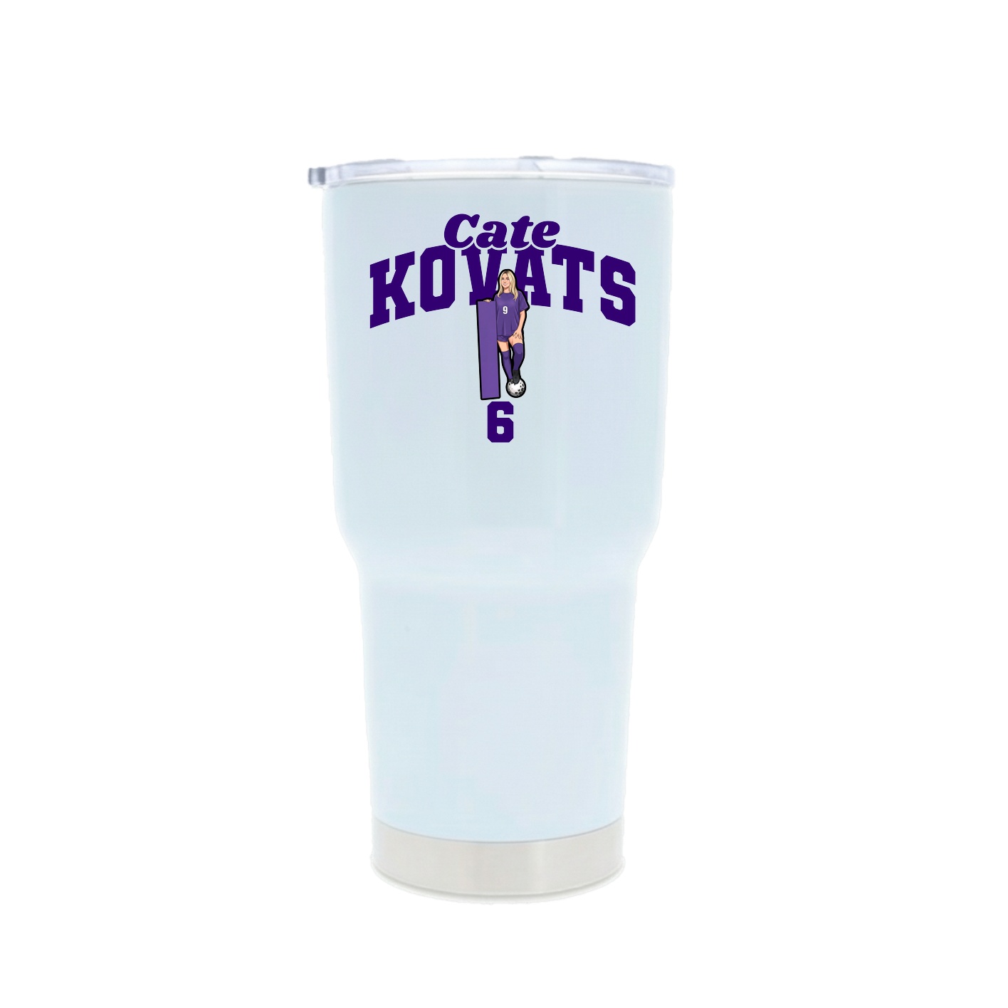 30oz Stainless Steel Tumbler — Signature Arch in White