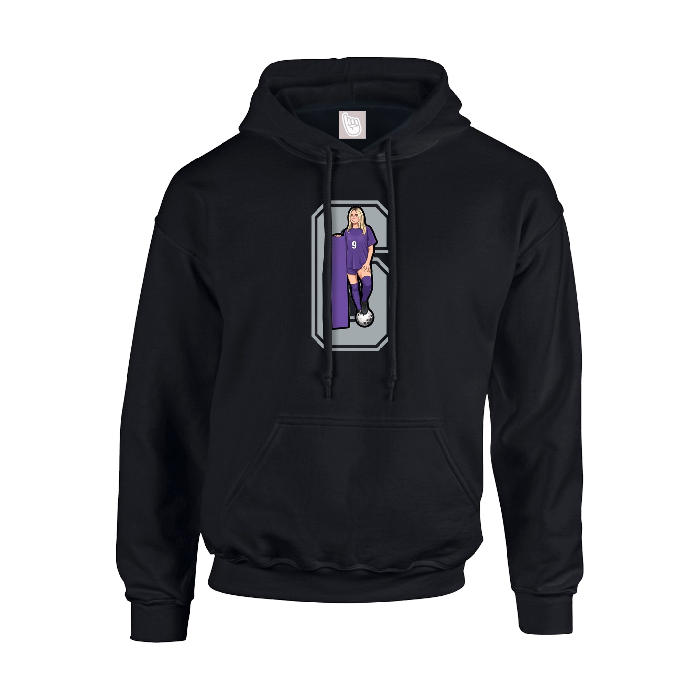 Youth Hoodie — Number in Black