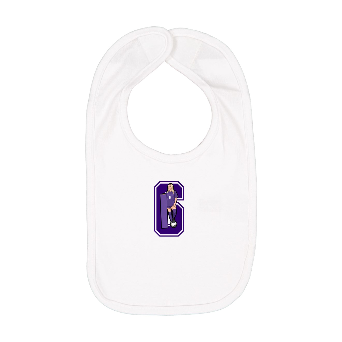 Infant Bib — Number in White