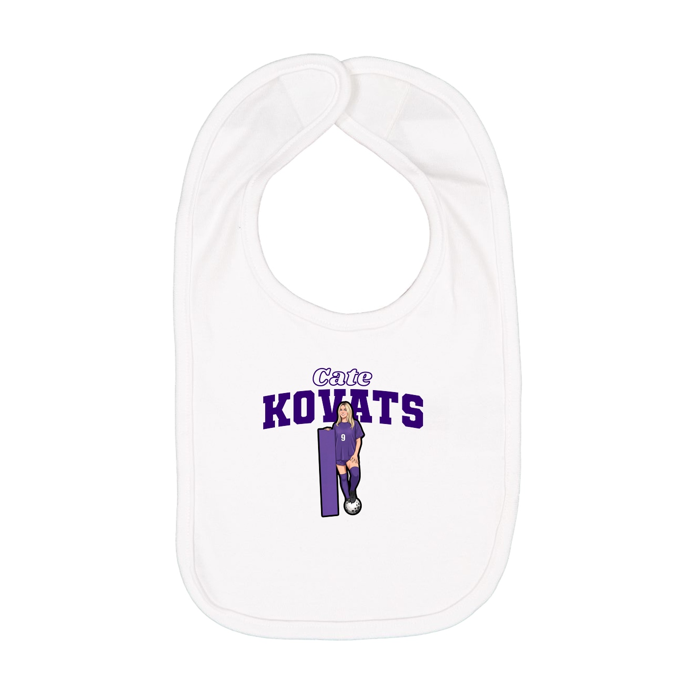 Infant Bib — Name Arch in White