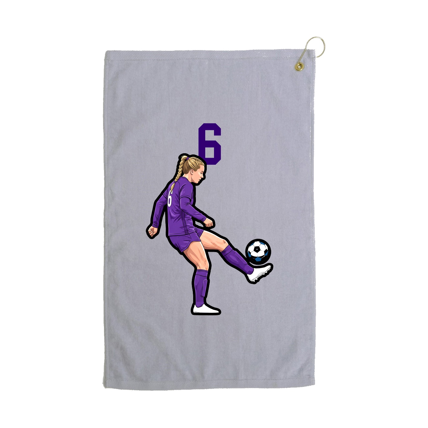 Golf Towel — Number Top in Grey