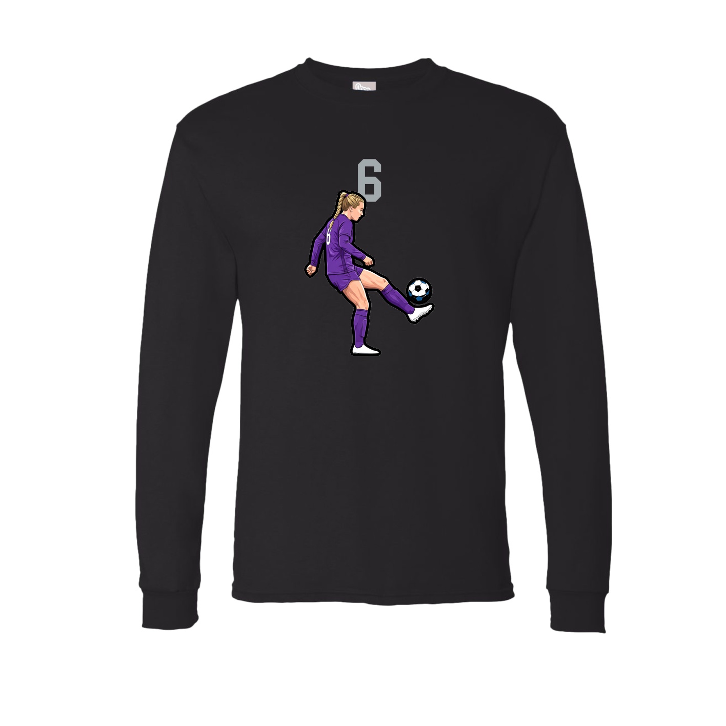 Long Sleeve Tee — Number Top in Black