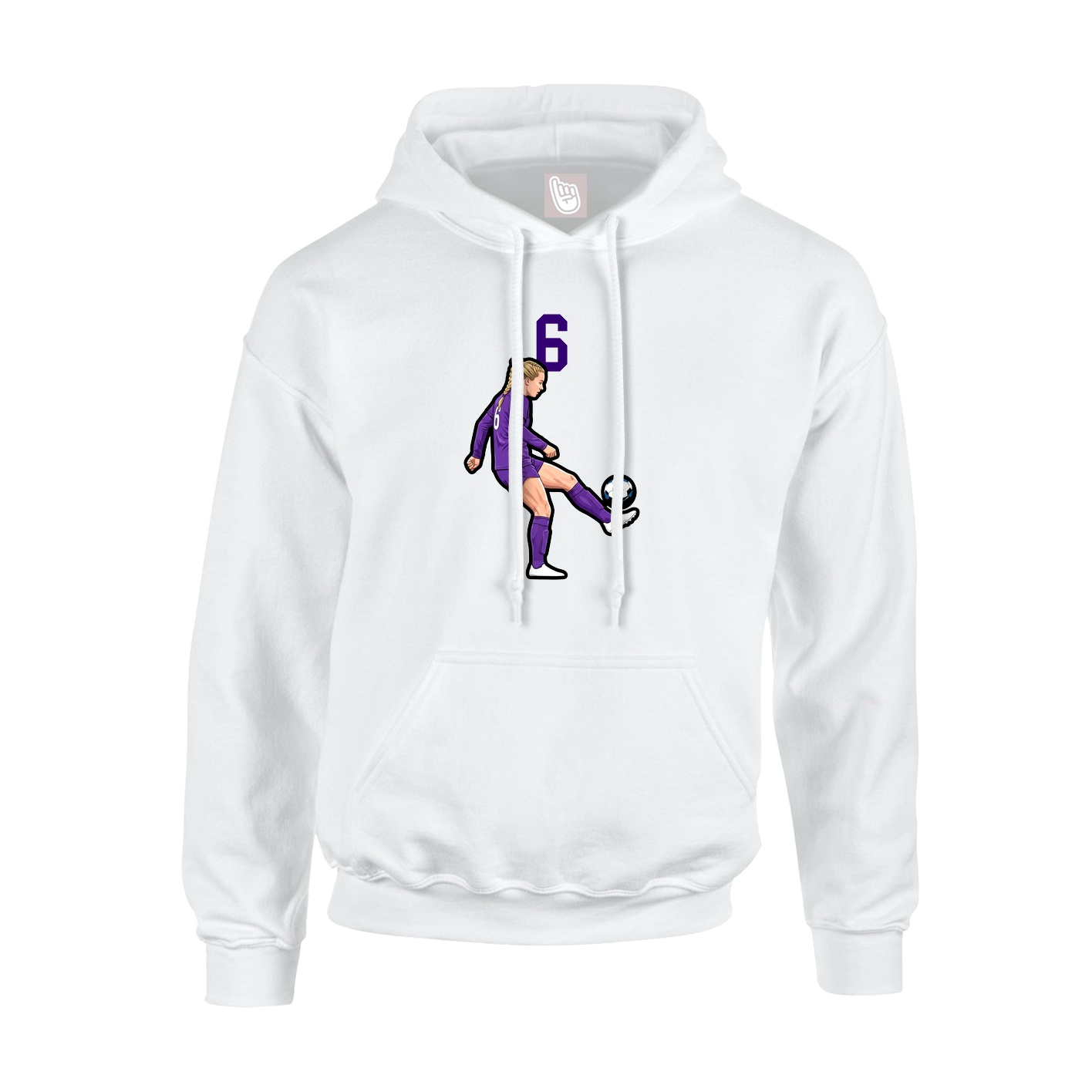 Hoodie — Number Top in White