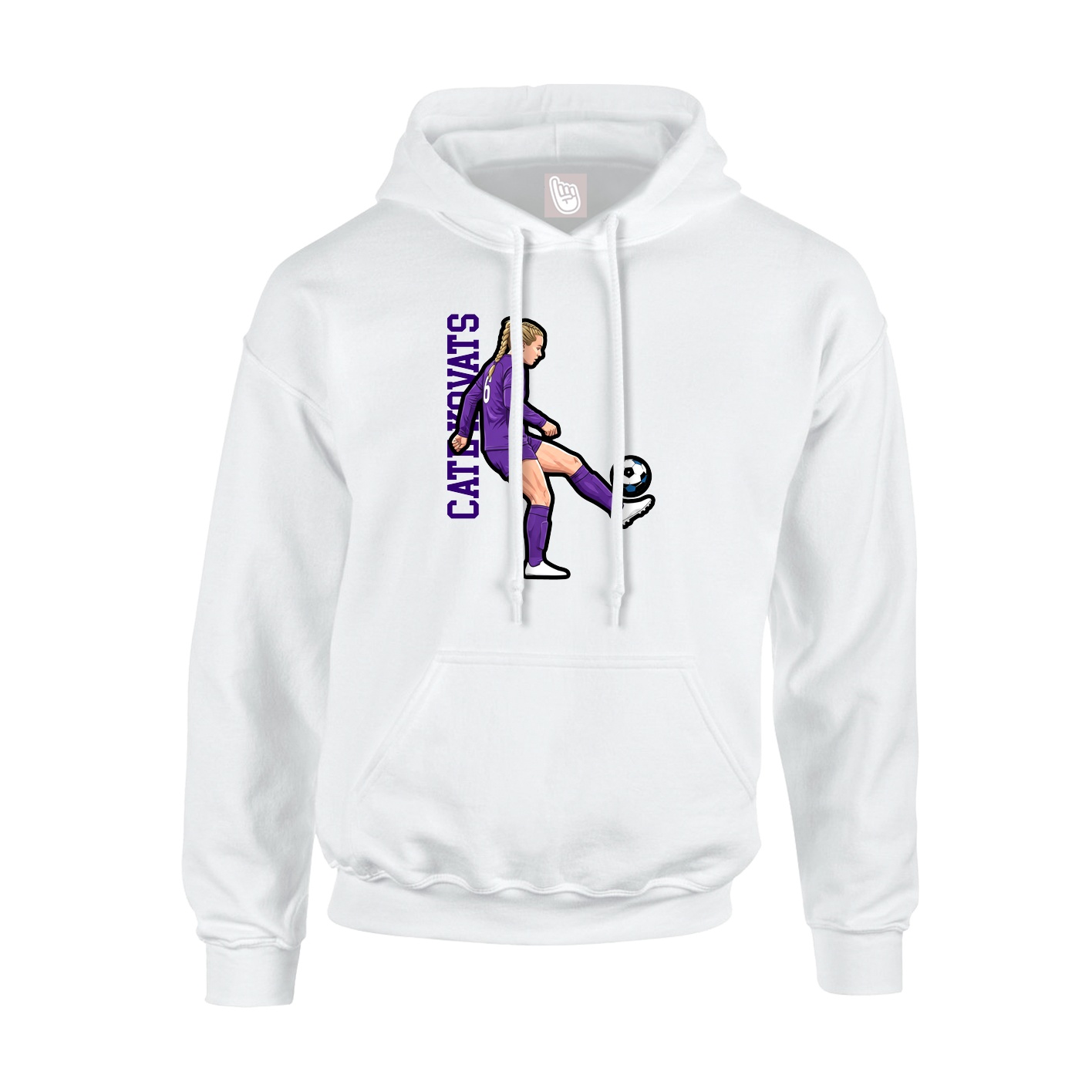 Hoodie — Name Vertical in White
