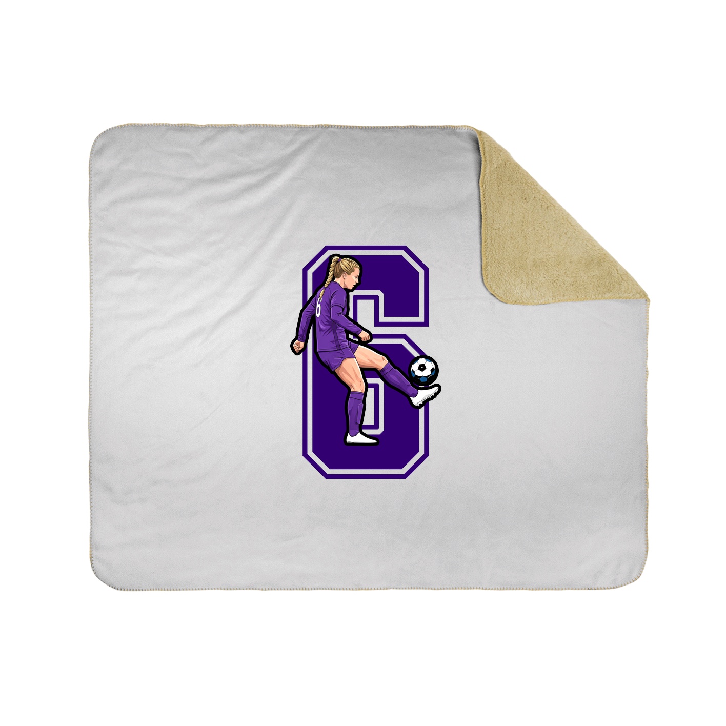 Throw Blanket — Number in White
