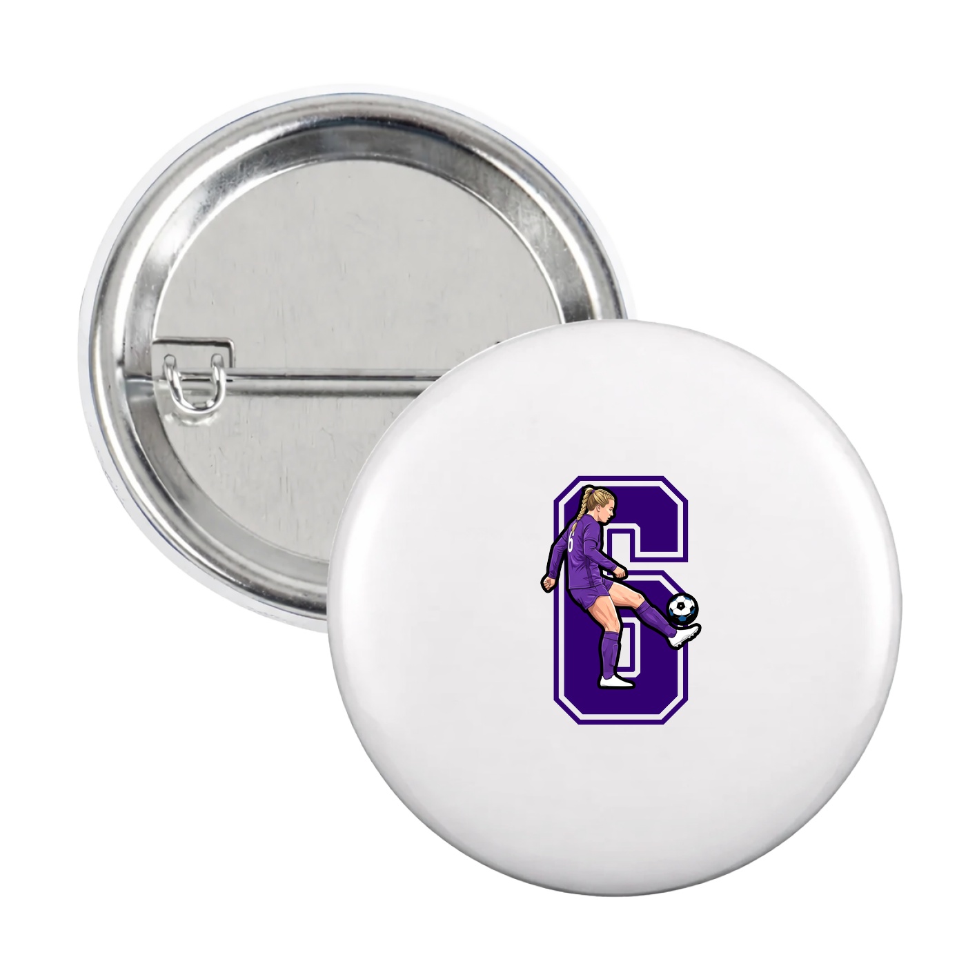 Game Day Button — Number in White