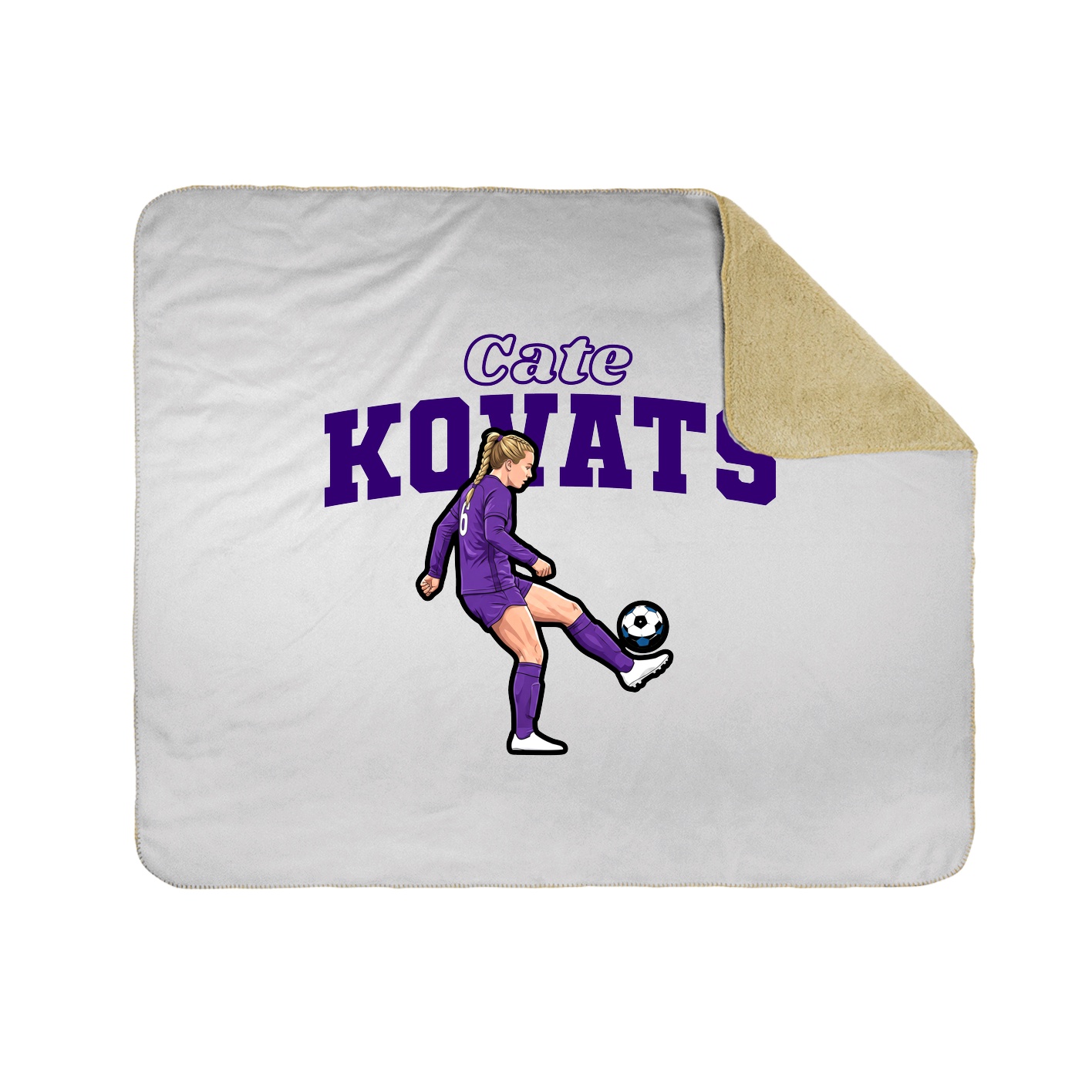 Throw Blanket — Name Arch in White