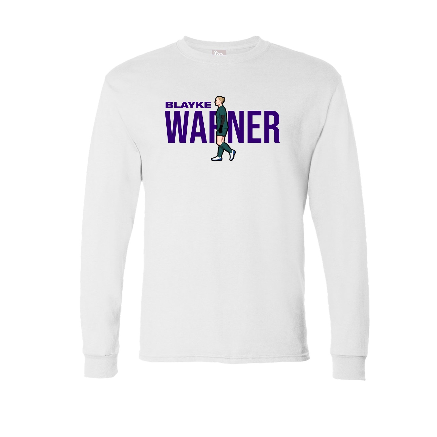 Long Sleeve Tee — Player Name in White