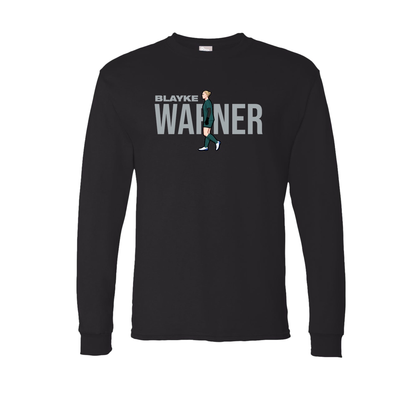 Long Sleeve Tee — Player Name in Black