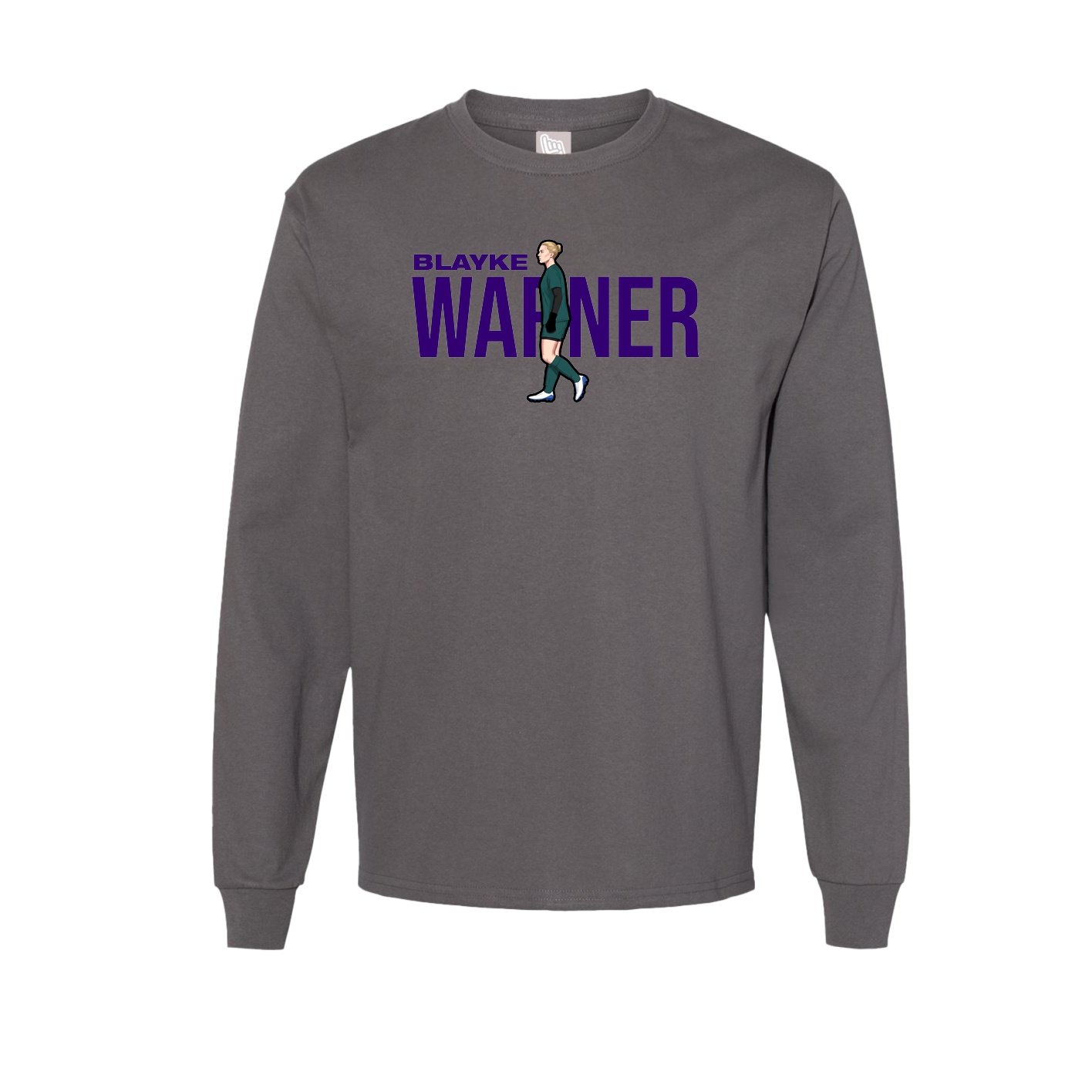 Long Sleeve Tee — Player Name in Grey