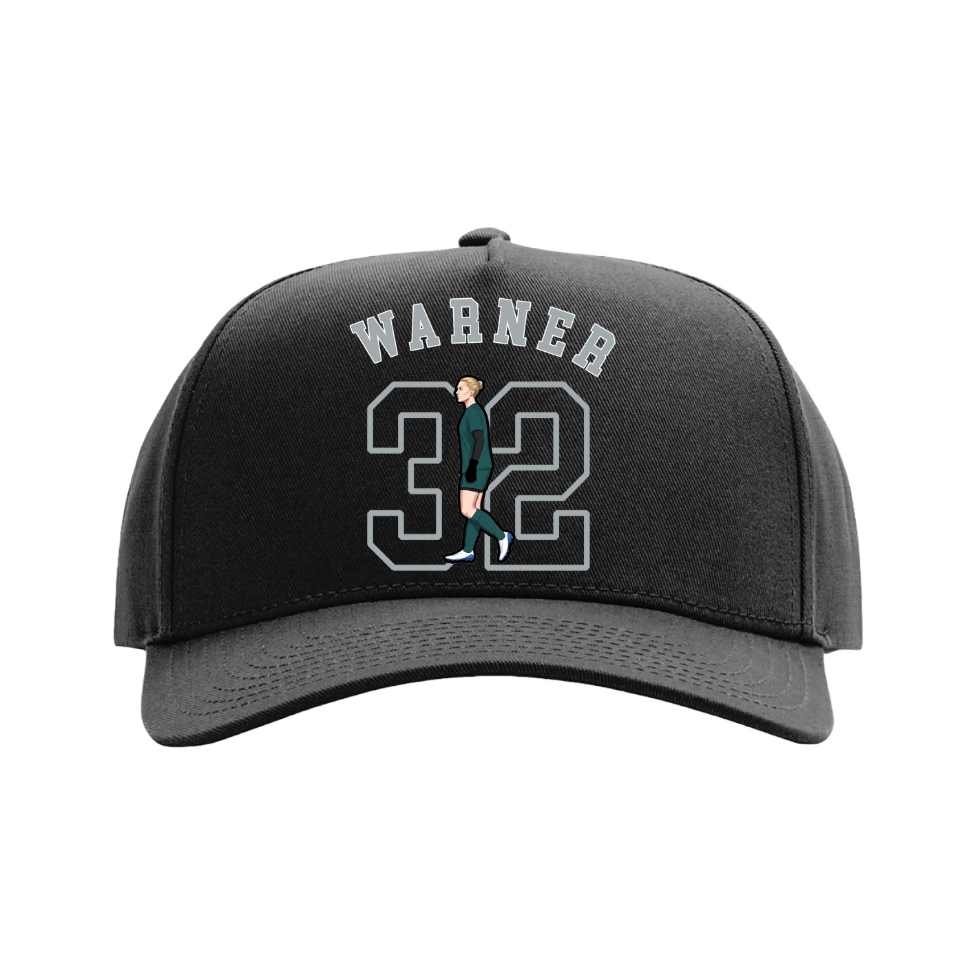 Full Fabric Five-Panel Champ Cap — Shirsey Arch in Black