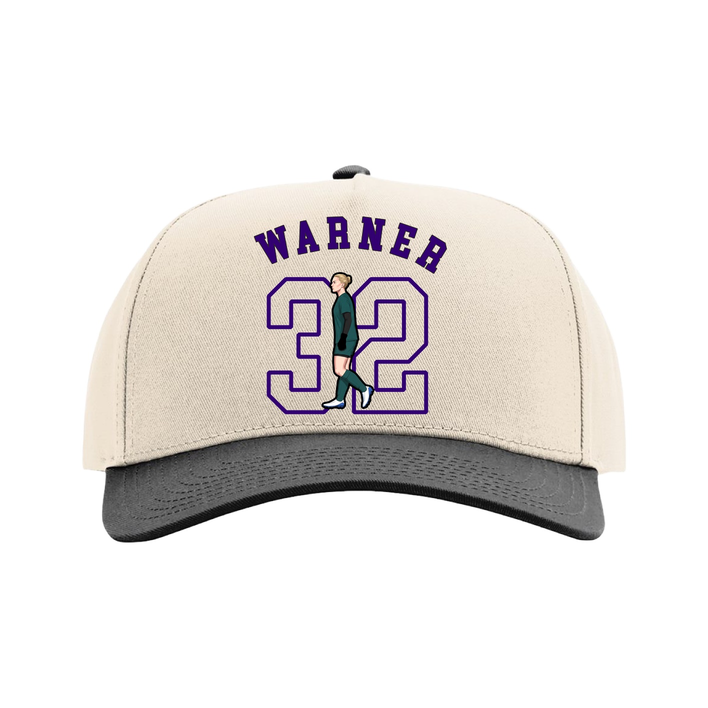 Full Fabric Five-Panel Champ Cap — Shirsey Arch in Cream/Black