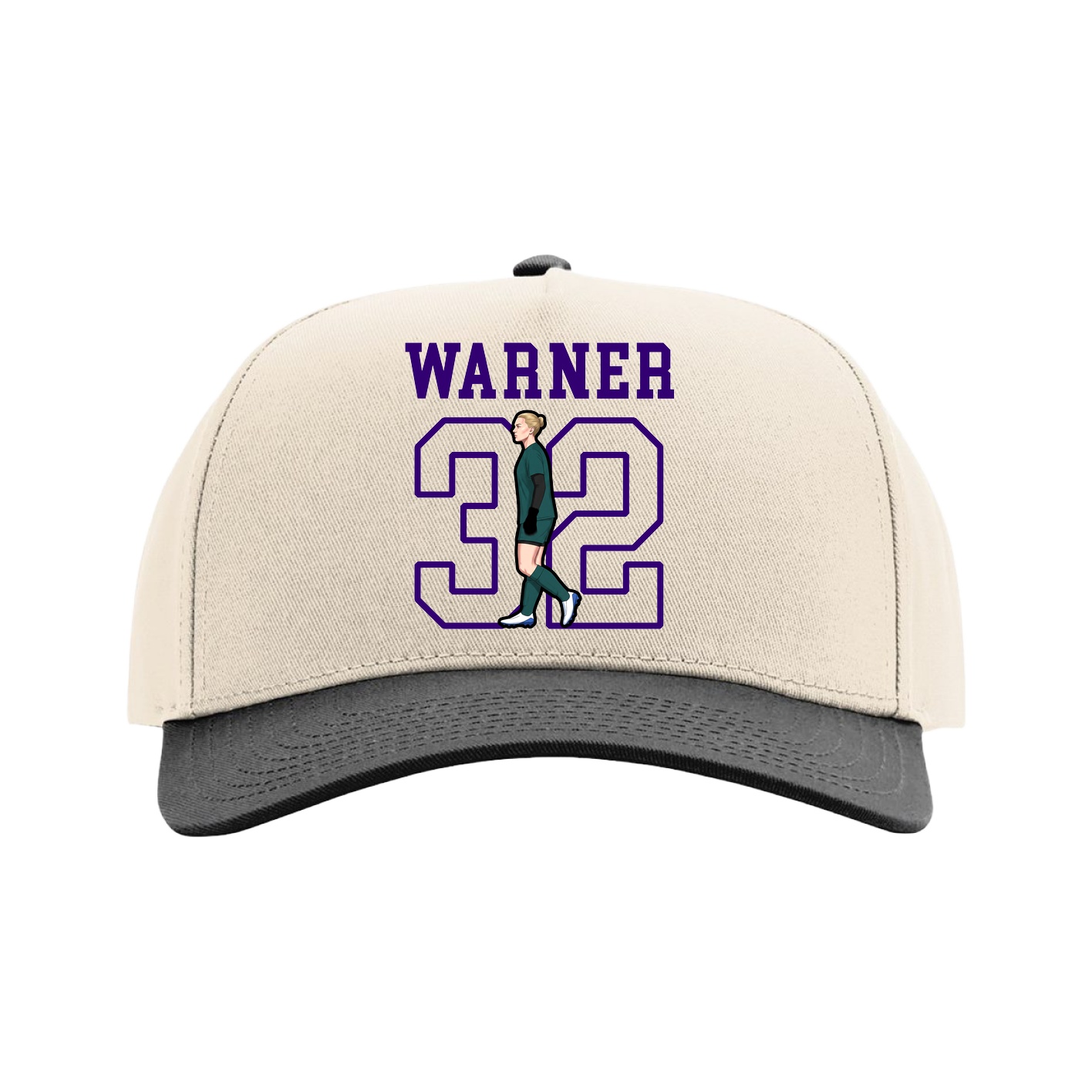 Full Fabric Five-Panel Champ Cap — Shirsey in Cream/Black