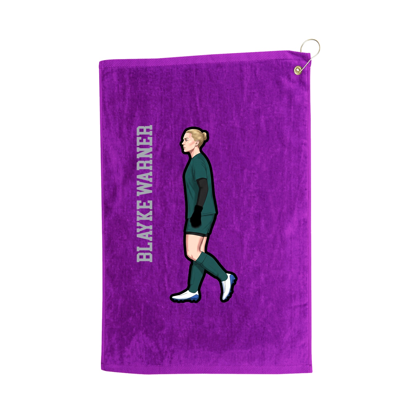 Golf Towel — Name Vertical in Purple