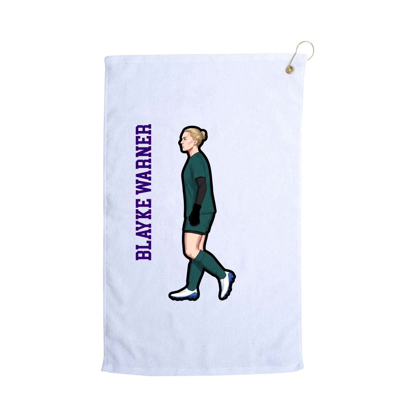 Golf Towel — Name Vertical in White