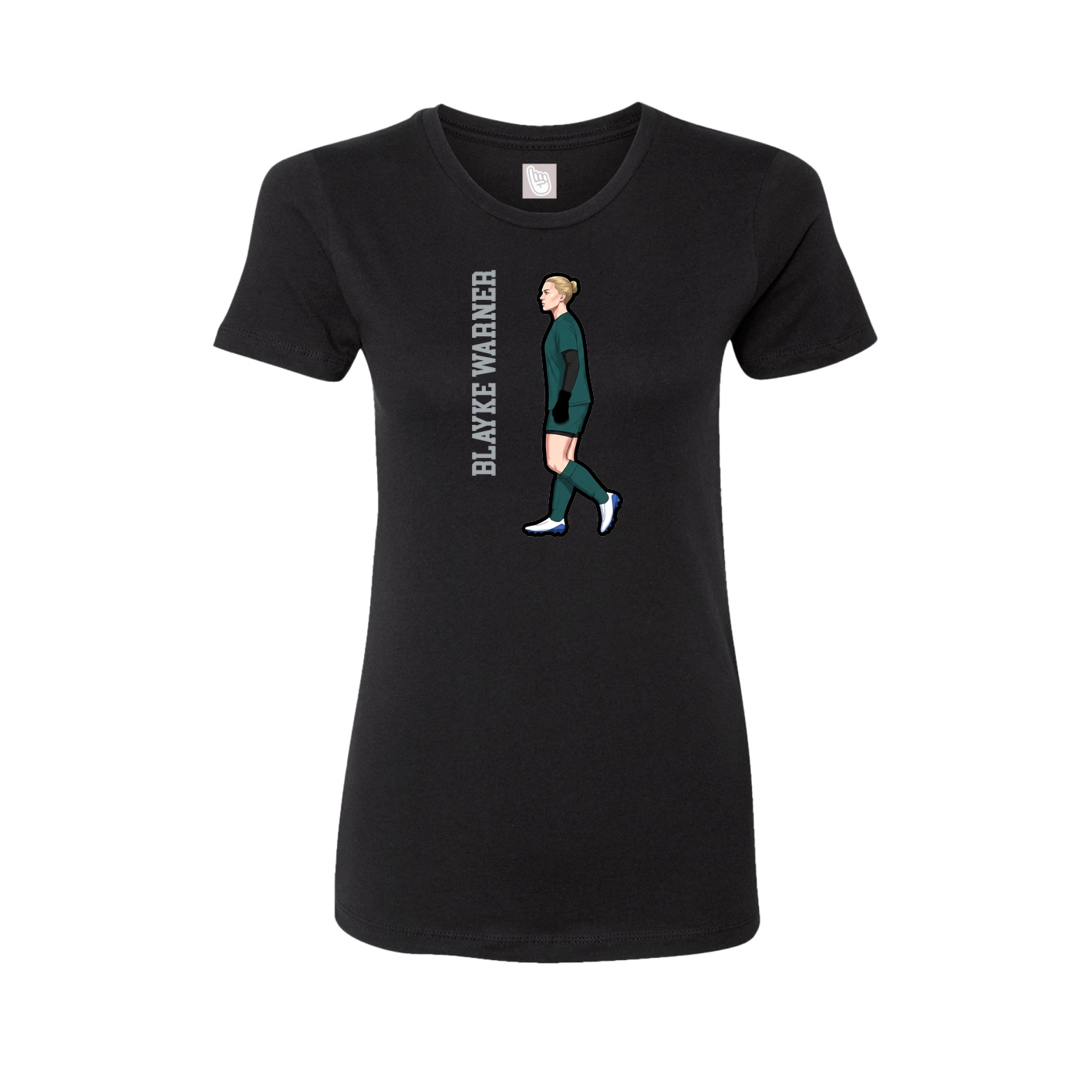 Womens Tee — Name Vertical in Black