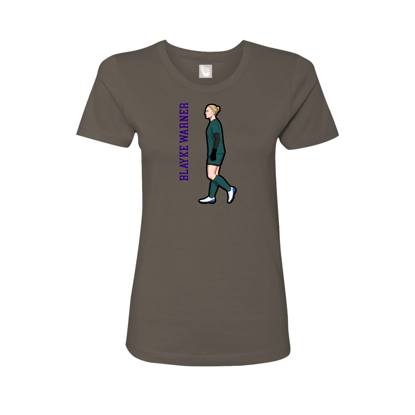 Womens Tee — Name Vertical in Grey