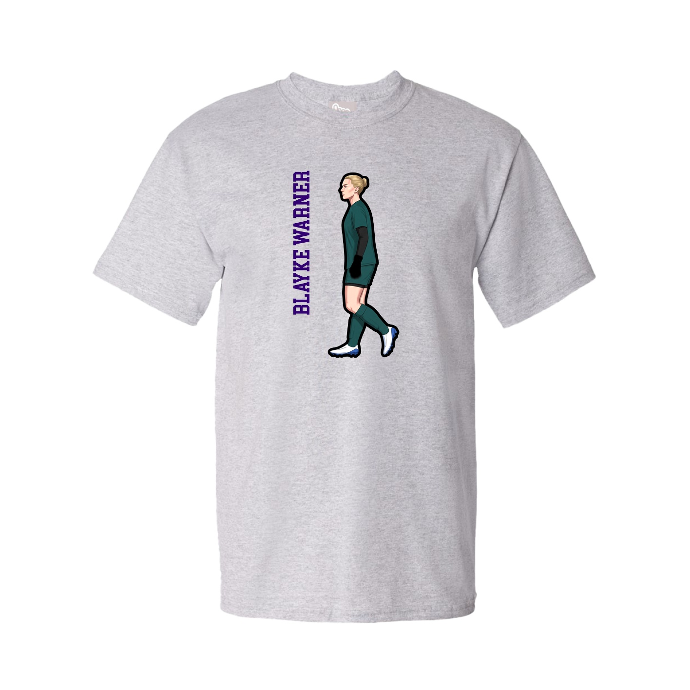 Youth Tee — Name Vertical in Grey