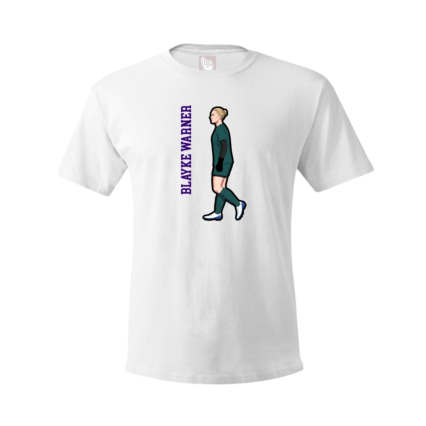 Youth Tee — Name Vertical in White