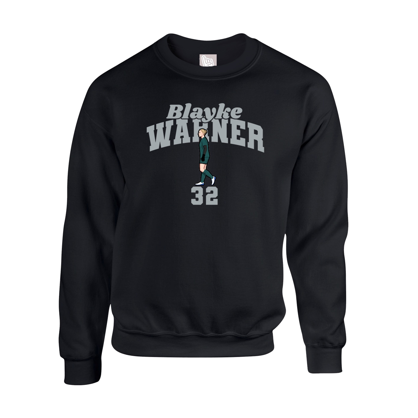 Fleece Crew — Signature Arch in Black