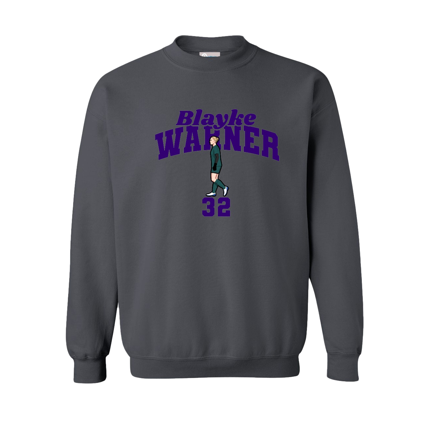 Fleece Crew — Signature Arch in Grey