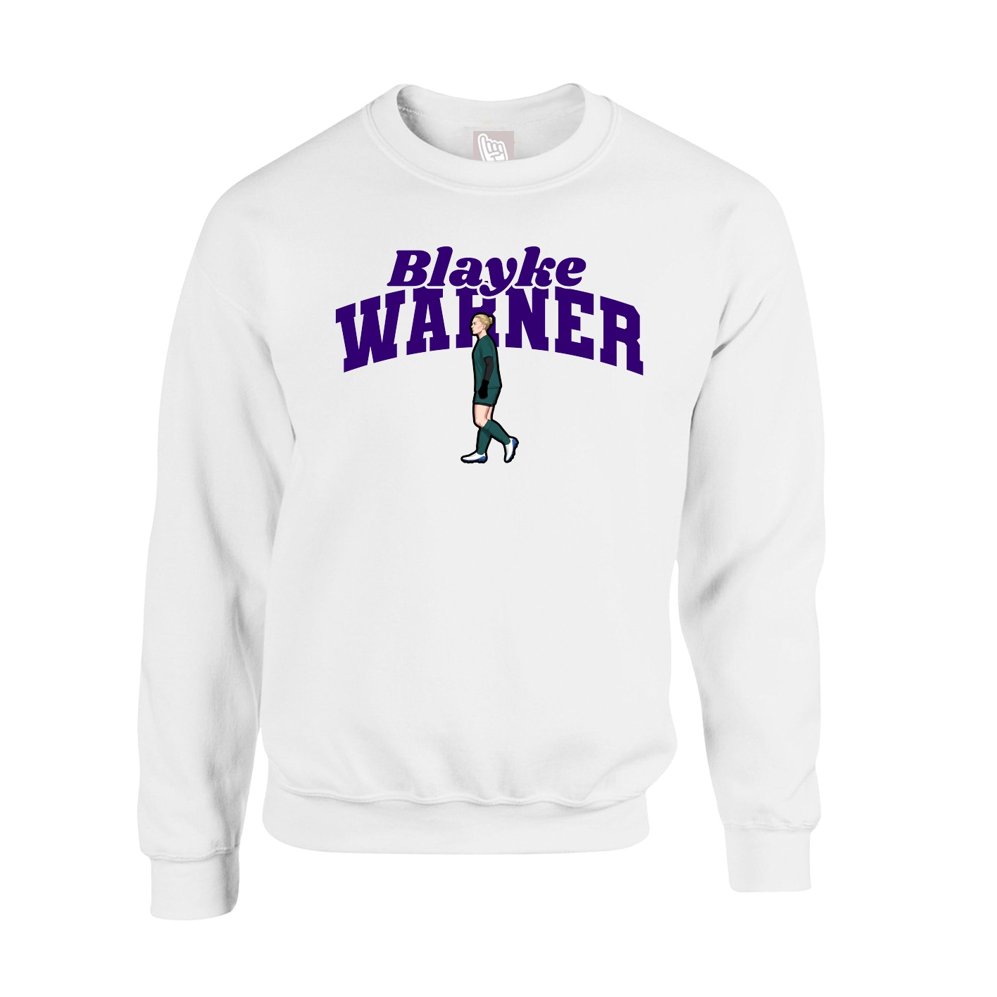 Fleece Crew — Signature Arch in White