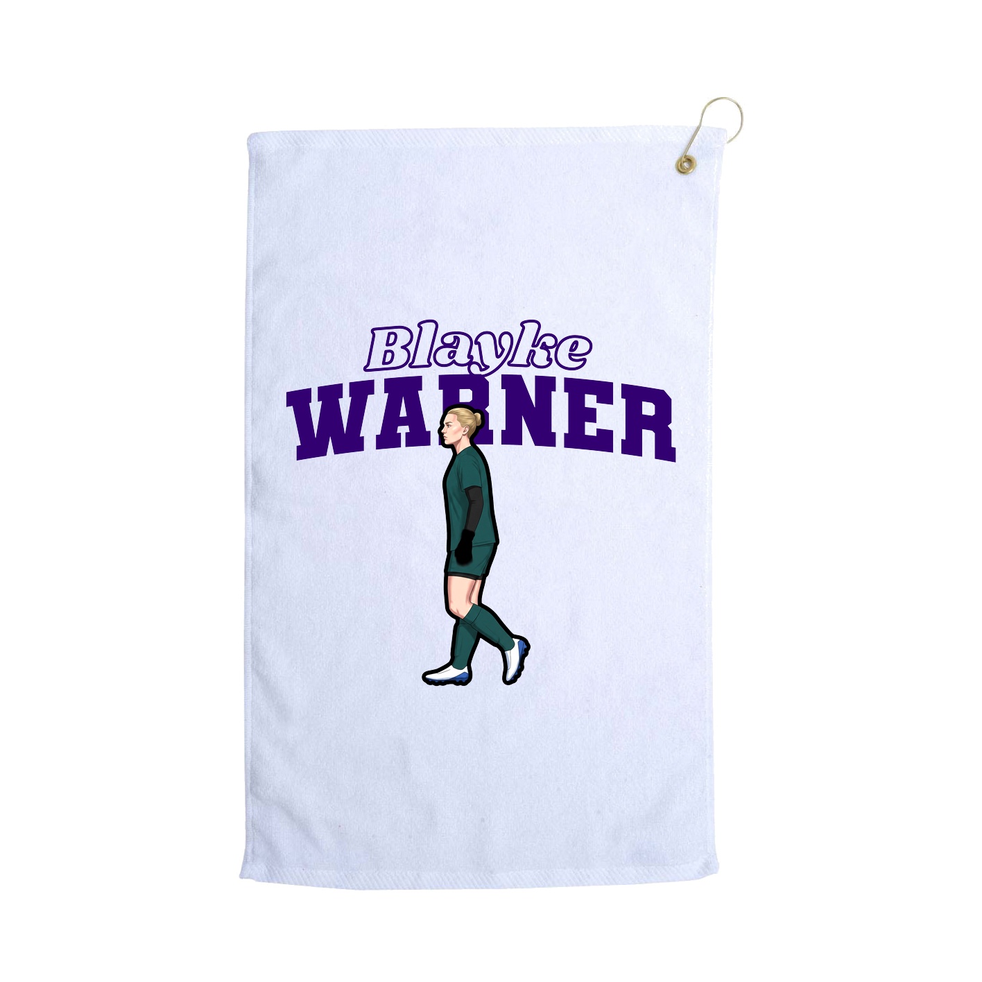 Golf Towel — Name Arch in White