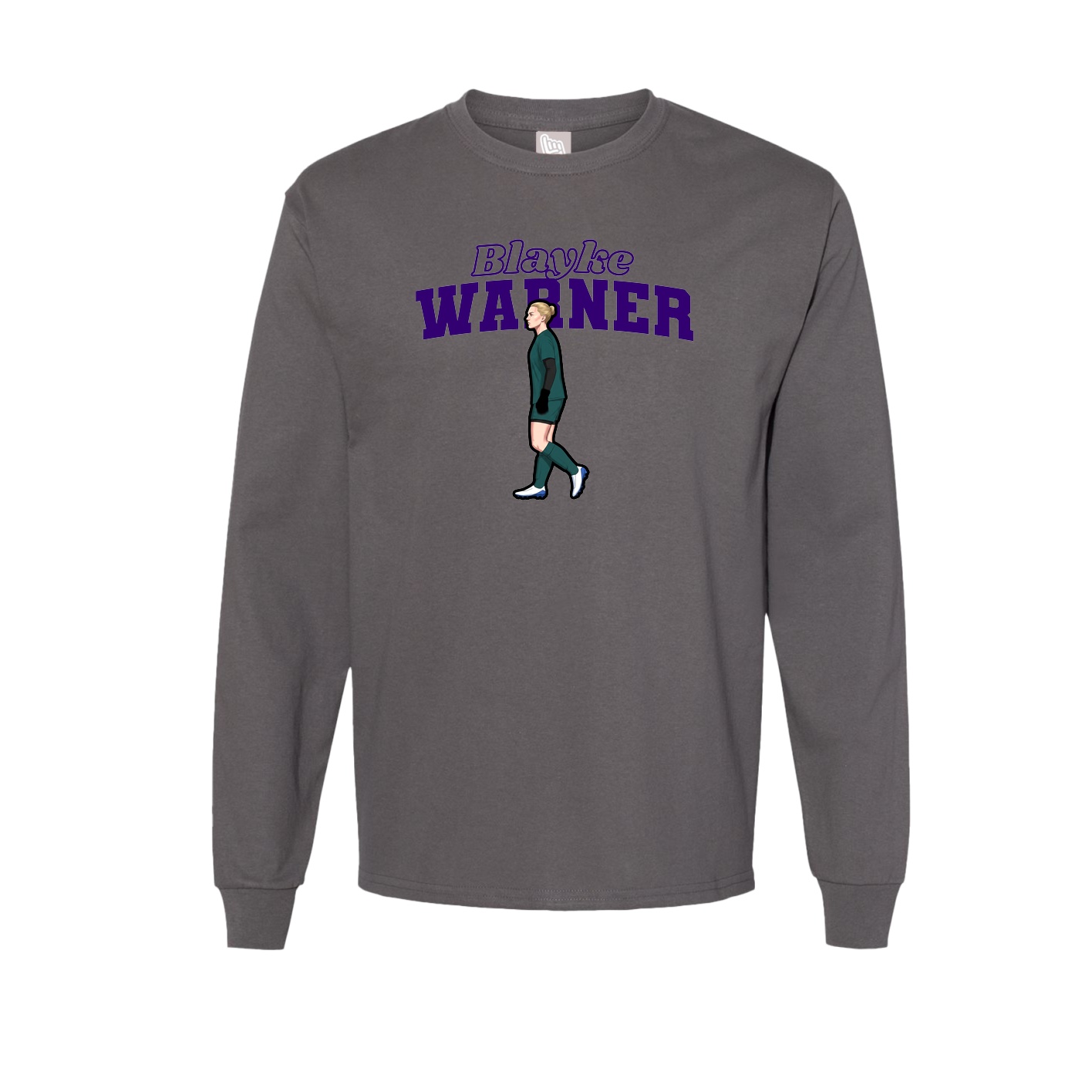 Long Sleeve Tee — Name Arch in Grey