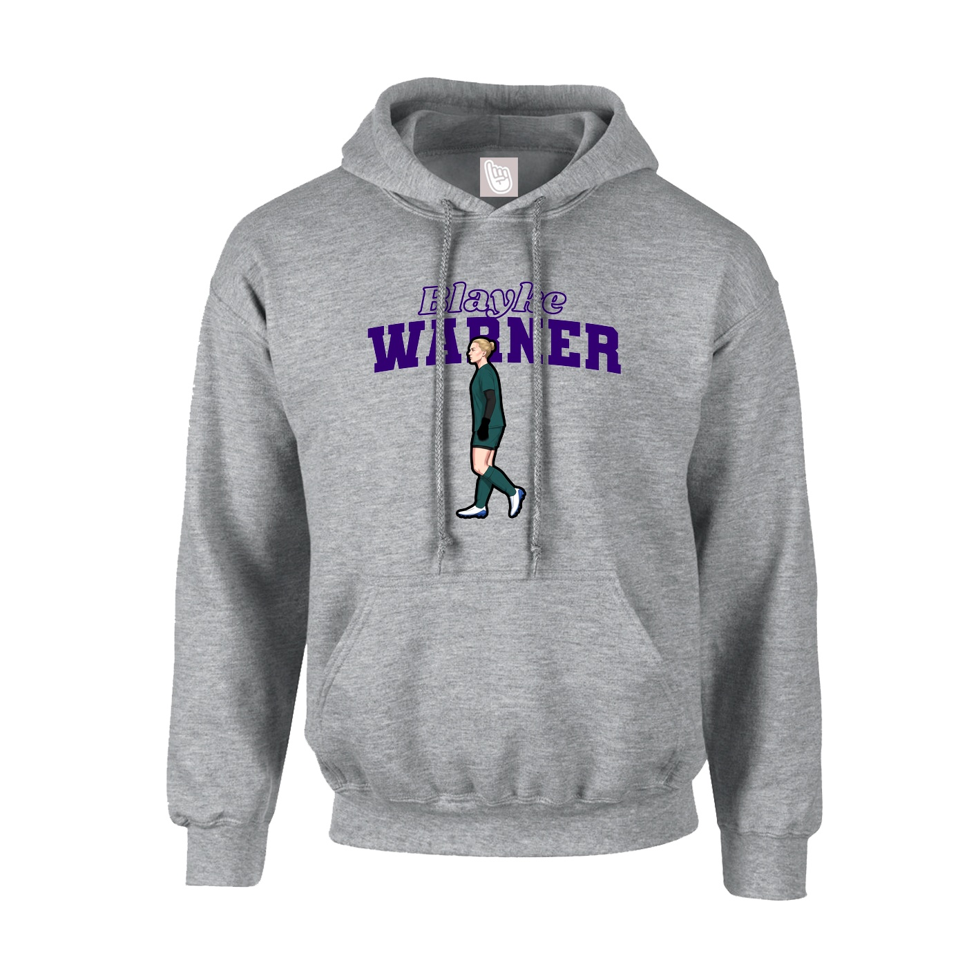 Hoodie — Name Arch in Grey