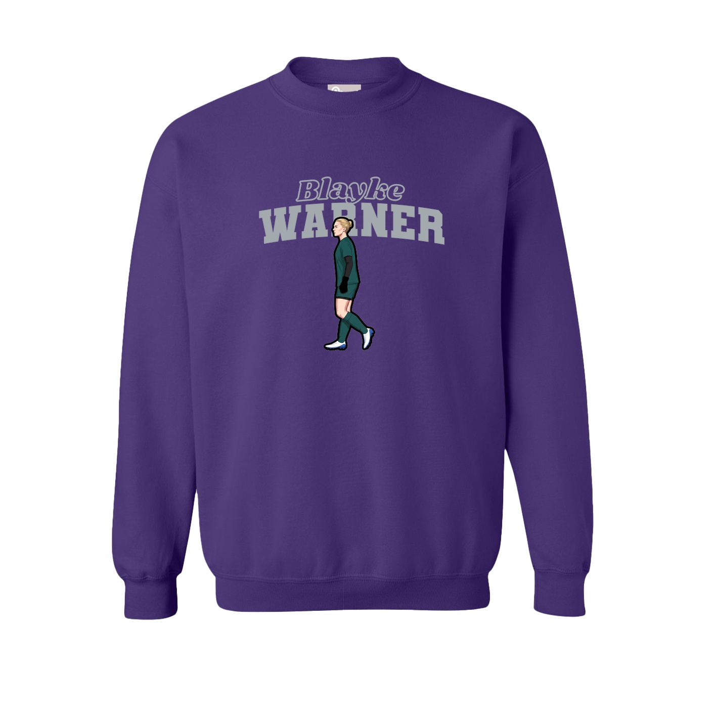 Fleece Crew — Name Arch in Purple