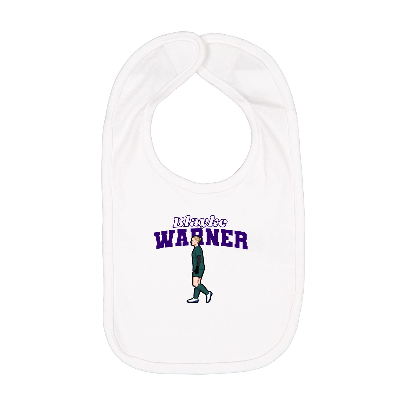 Infant Bib — Name Arch in White