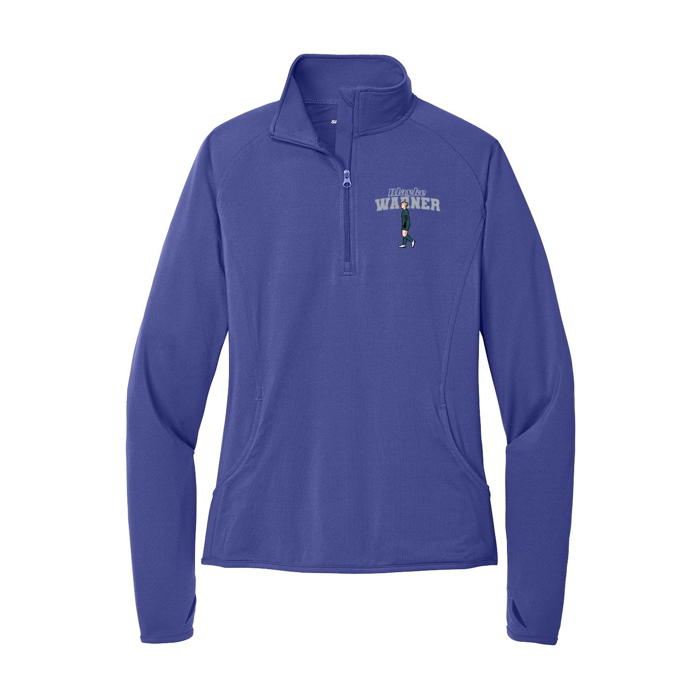 Women's Q-Zip Pullover — Name Arch in Purple