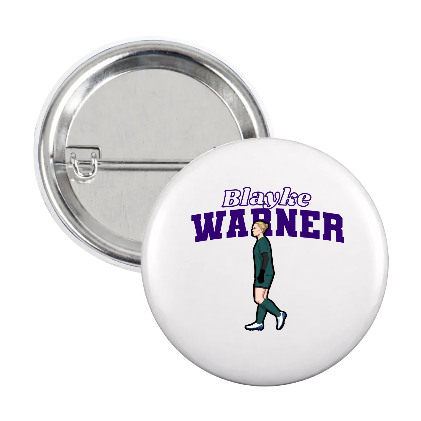 Game Day Button — Name Arch in White