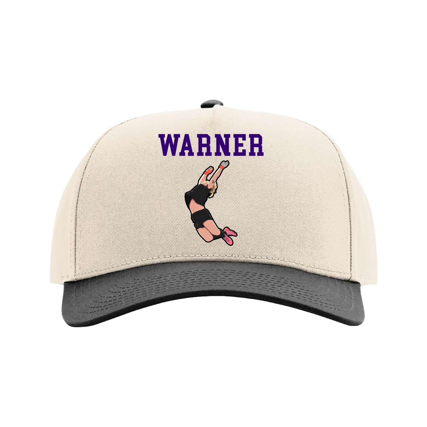 Full Fabric Five-Panel Champ Cap — Shirsey in Cream/Black