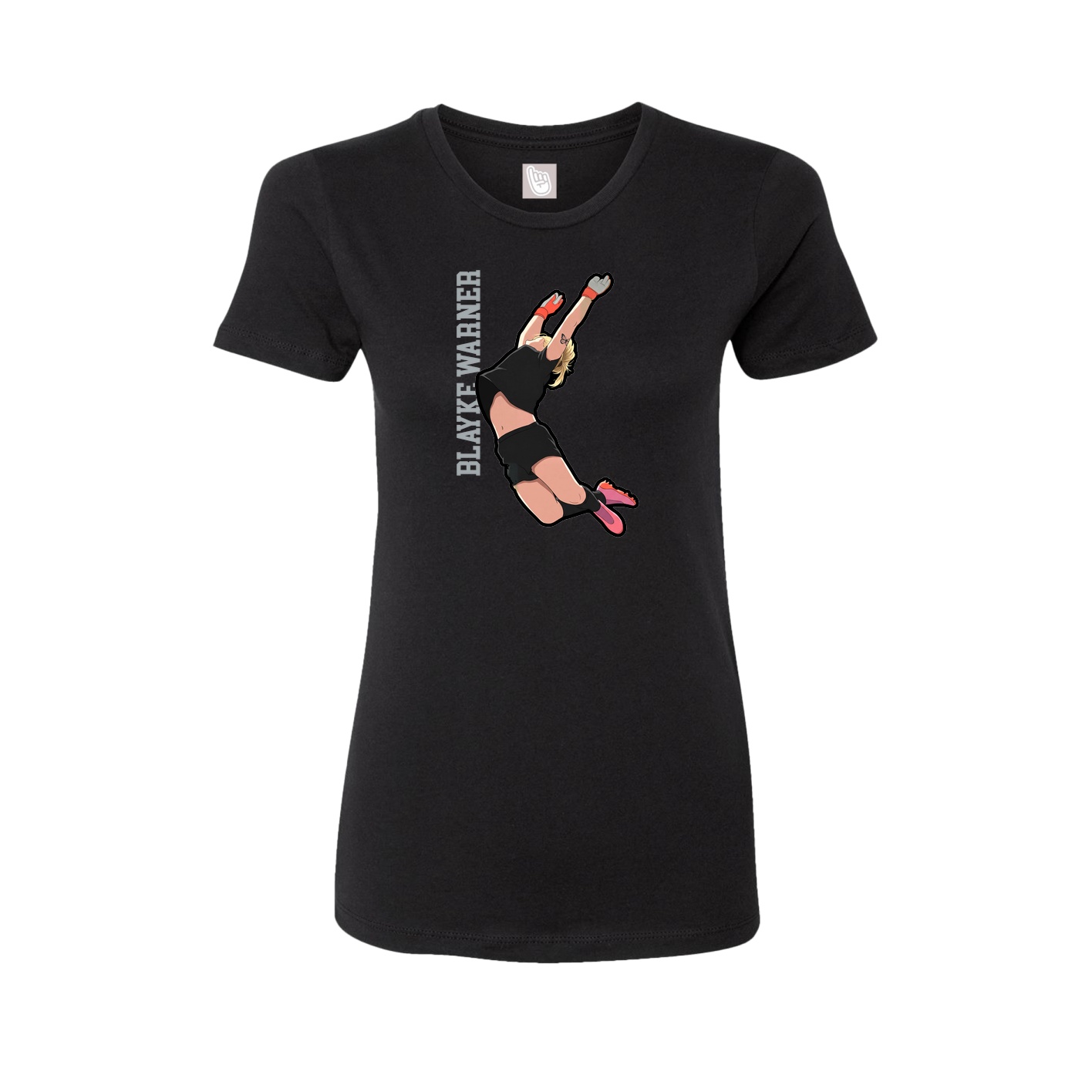 Womens Tee — Name Vertical in Black