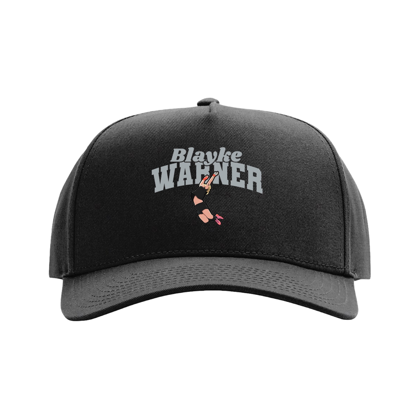 Full Fabric Five-Panel Champ Cap — Signature Arch in Black