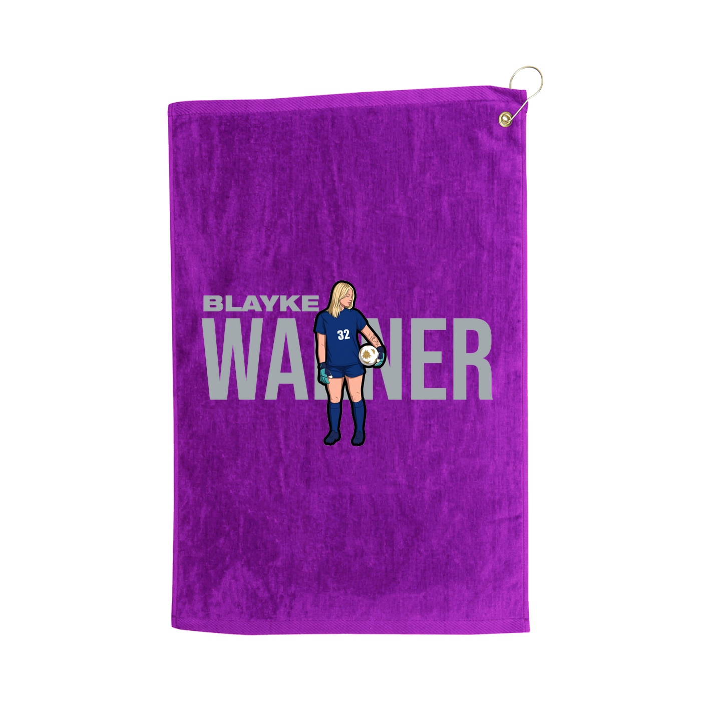 Golf Towel — Player Name in Purple