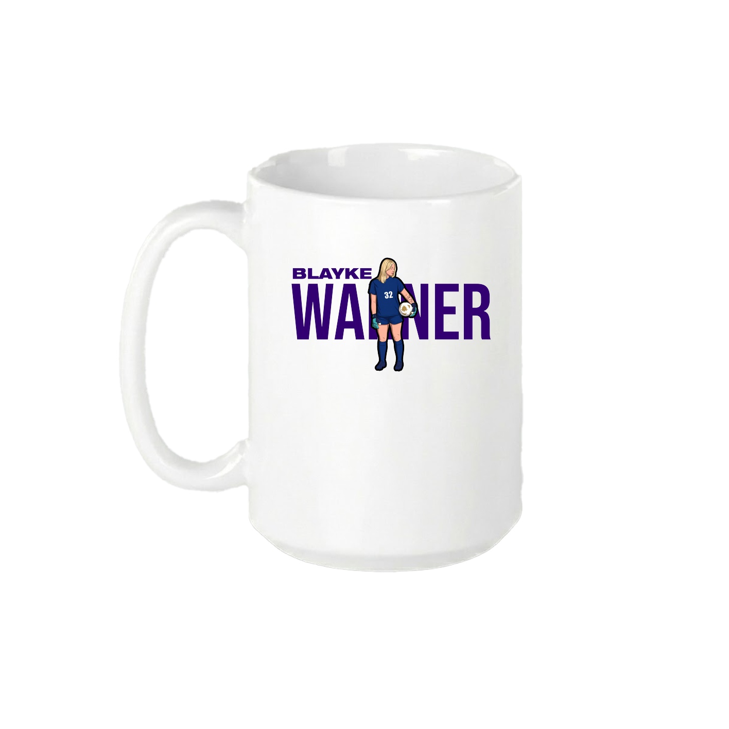 15oz Coffee Mug — Player Name in White