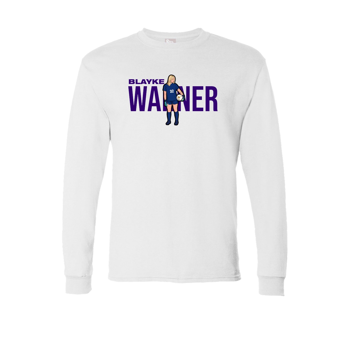 Long Sleeve Tee — Player Name in White