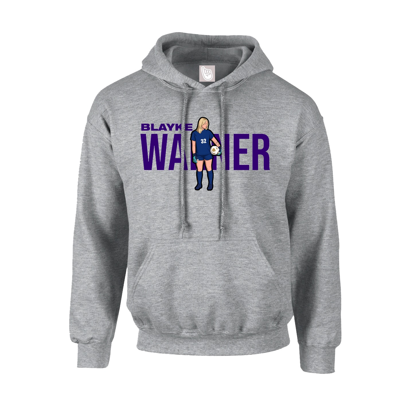 Youth Hoodie — Player Name in Grey