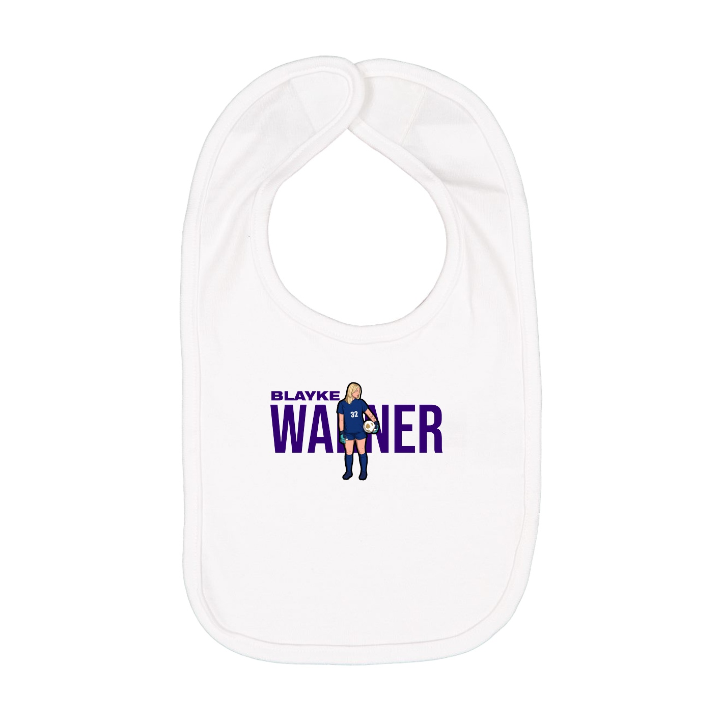 Infant Bib — Player Name in White