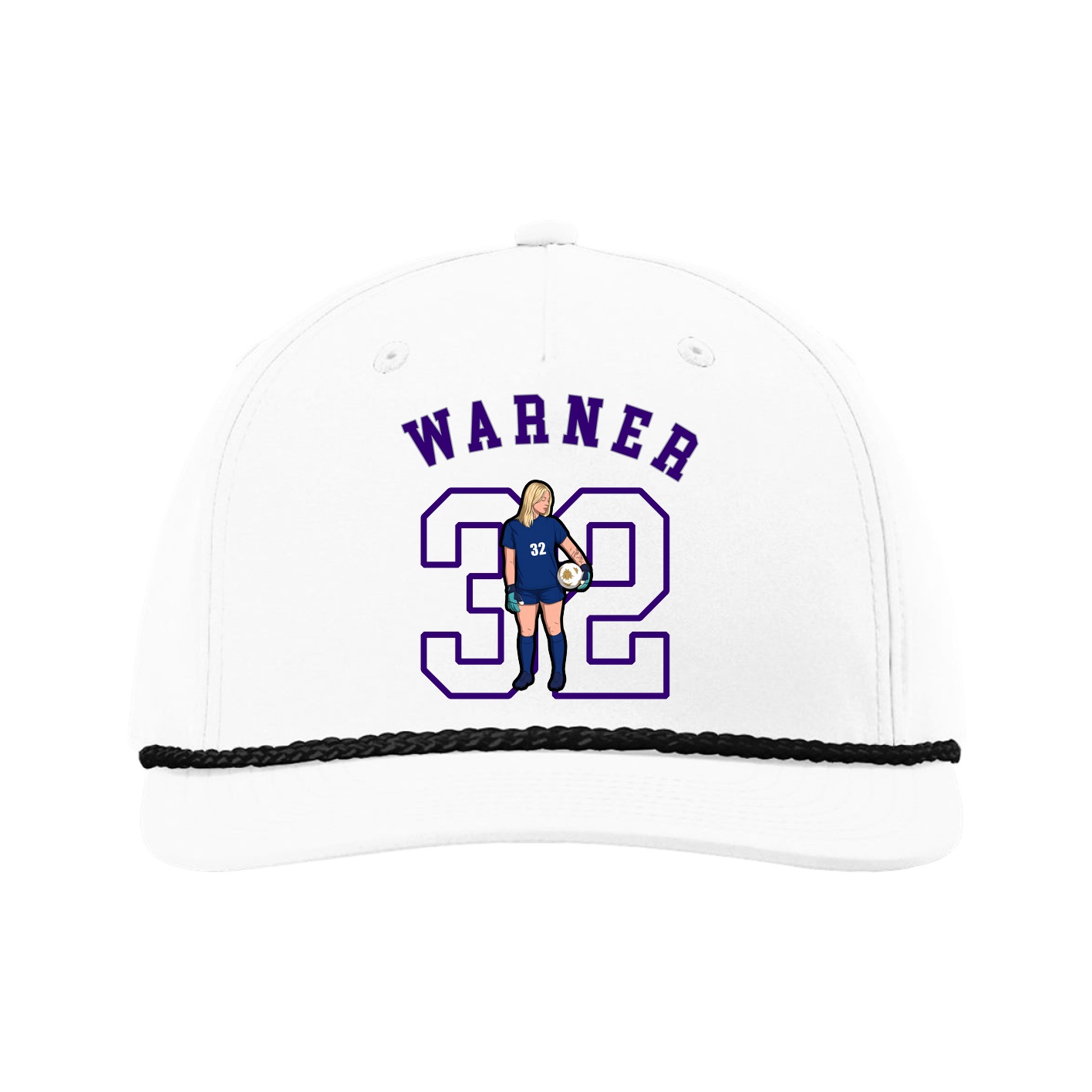 Five-Panel Classic Rope Cap — Shirsey Arch in White